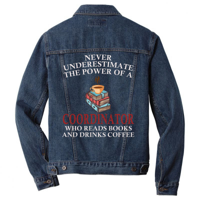 Coordinator Reading Books And Coffee Lover Men Denim Jacket Designed By Bariteau Hannah