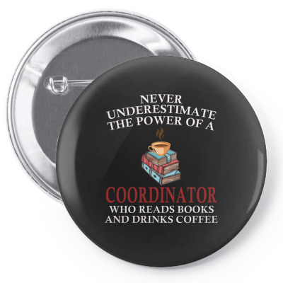 Coordinator Reading Books And Coffee Lover Pin-back Button Designed By Bariteau Hannah