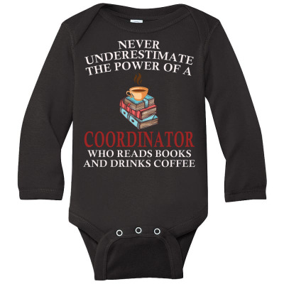 Coordinator Reading Books And Coffee Lover Long Sleeve Baby Bodysuit Designed By Bariteau Hannah