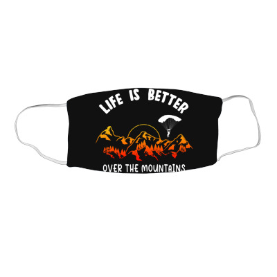 Life Is Better Over The Mountains Face Mask Rectangle Designed By Bariteau Hannah