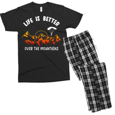 Life Is Better Over The Mountains Men's T-shirt Pajama Set Designed By Bariteau Hannah