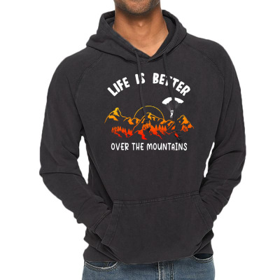 Life Is Better Over The Mountains Vintage Hoodie Designed By Bariteau Hannah