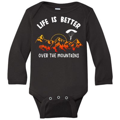 Life Is Better Over The Mountains Long Sleeve Baby Bodysuit Designed By Bariteau Hannah