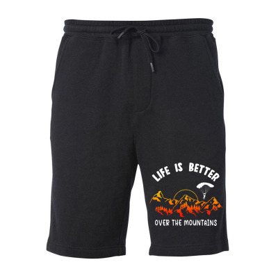 Life Is Better Over The Mountains Fleece Short Designed By Bariteau Hannah