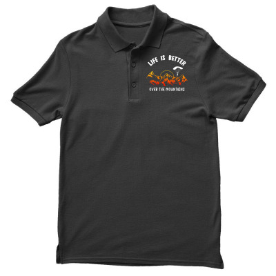 Life Is Better Over The Mountains Men's Polo Shirt Designed By Bariteau Hannah