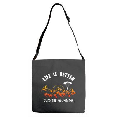 Life Is Better Over The Mountains Adjustable Strap Totes Designed By Bariteau Hannah