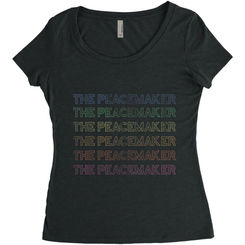 Peace Maker Enneagram 9 Mediator, Rainbow Distressed Women's Triblend Scoop T-shirt | Artistshot