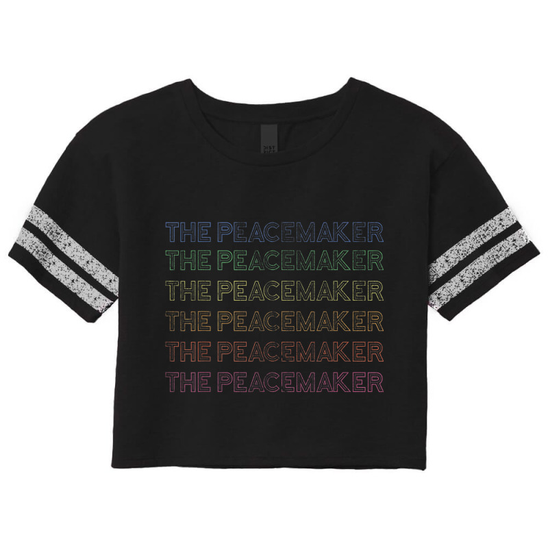 Peace Maker Enneagram 9 Mediator, Rainbow Distressed Scorecard Crop Tee | Artistshot