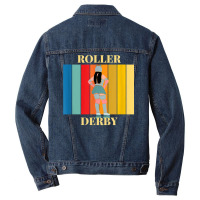 Roller Derby Skating Retro Vintage Skater Blocker T Shirt Men Denim Jacket | Artistshot