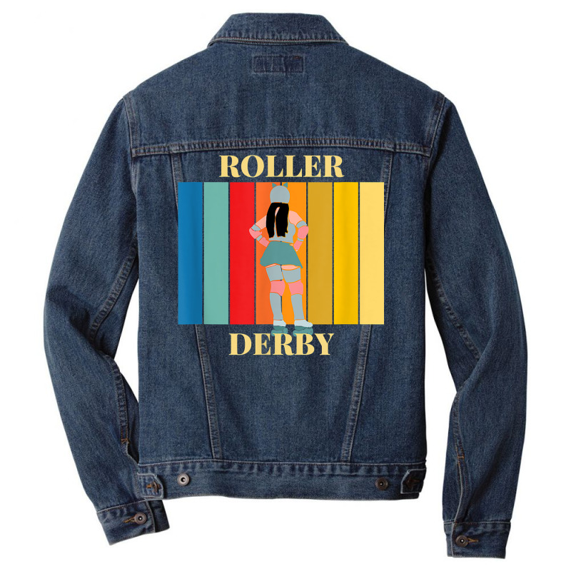 Roller Derby Skating Retro Vintage Skater Blocker T Shirt Men Denim Jacket by anitrasargisg5b | Artistshot