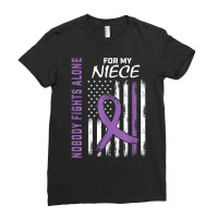 Nobody Fights Alone Niece Lupus Awareness American Flag T Shirt Ladies Fitted T-shirt | Artistshot