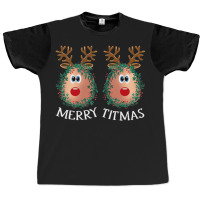 Merry Titmas Reindeer Boobs Naughty Funny Ugly Christmas Sweater Graphic T-shirt | Artistshot