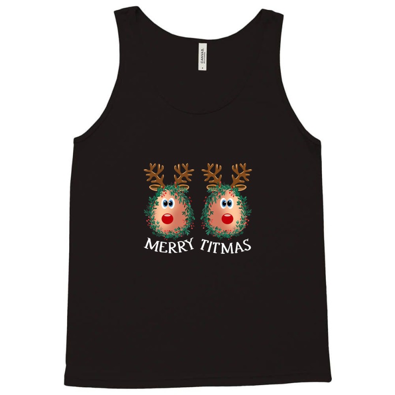 Merry Titmas Reindeer Boobs Naughty Funny Ugly Christmas Sweater Tank Top | Artistshot