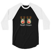 Merry Titmas Reindeer Boobs Naughty Funny Ugly Christmas Sweater 3/4 Sleeve Shirt | Artistshot