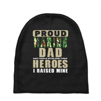 Proud Marine Dad Baby Beanies | Artistshot