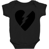 Black Broken Flash Heart Baby Bodysuit | Artistshot