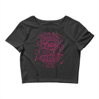 Peace Love Ice Cream Food Dessert Crop Top | Artistshot