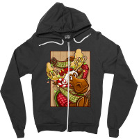 Merry-christmoose Zipper Hoodie | Artistshot