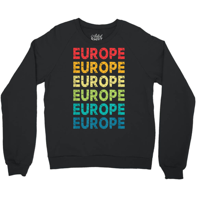 Europe I Love To Travel Abroad Paris France England Crewneck Sweatshirt by ALVAILLONJ | Artistshot