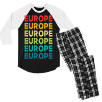 Europe I Love To Travel Abroad Paris France England Men's 3/4 Sleeve Pajama Set | Artistshot