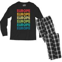 Europe I Love To Travel Abroad Paris France England Men's Long Sleeve Pajama Set | Artistshot