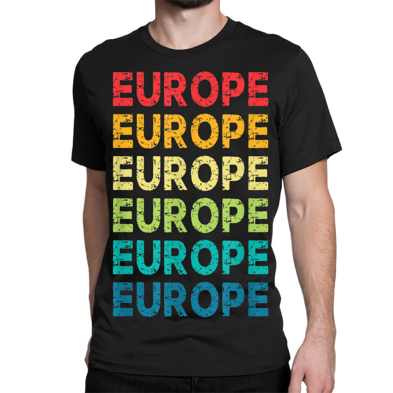 Europe I Love To Travel Abroad Paris France England Classic T-shirt by ALVAILLONJ | Artistshot