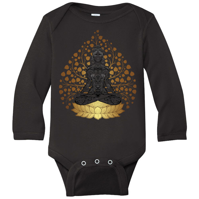 Dhyana Meditation Long Sleeve Baby Bodysuit by greggjvandervor | Artistshot