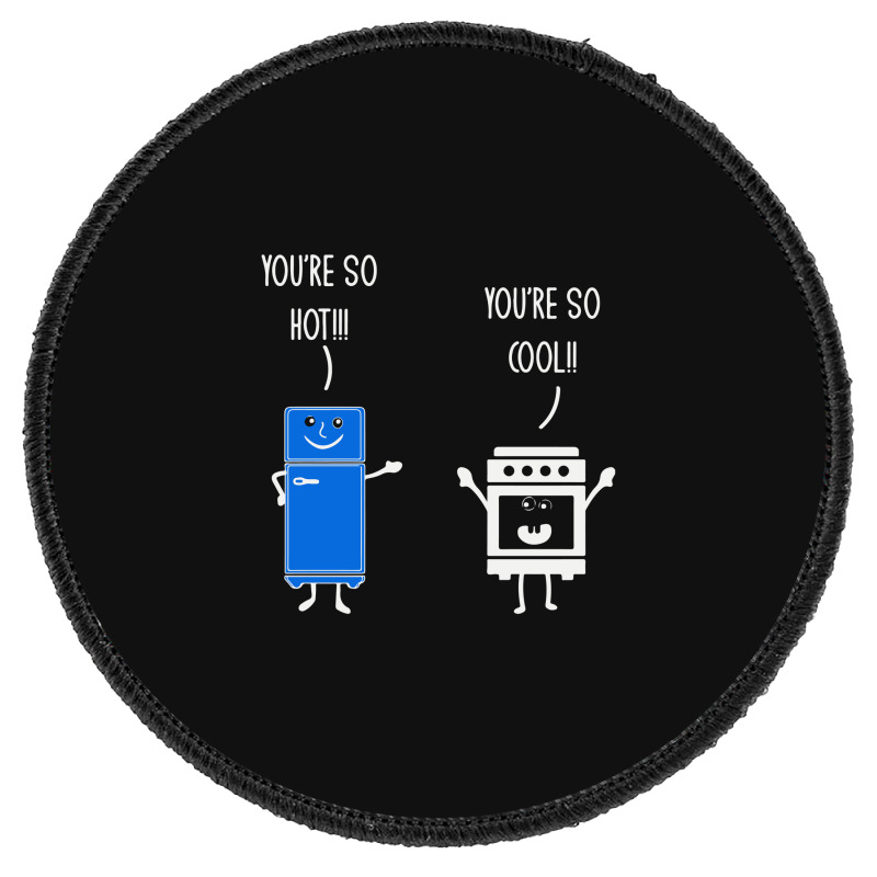 Funny Refrigerator And Oven Chef Cook Pun Jokes Humor Round Patch By ...