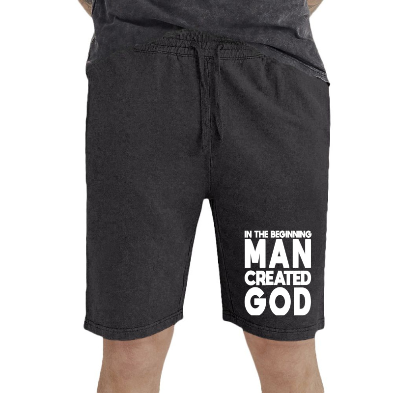 Man Created God Anti Religion Atheist Atheism T Shirt Vintage Short by tamkyfashions | Artistshot