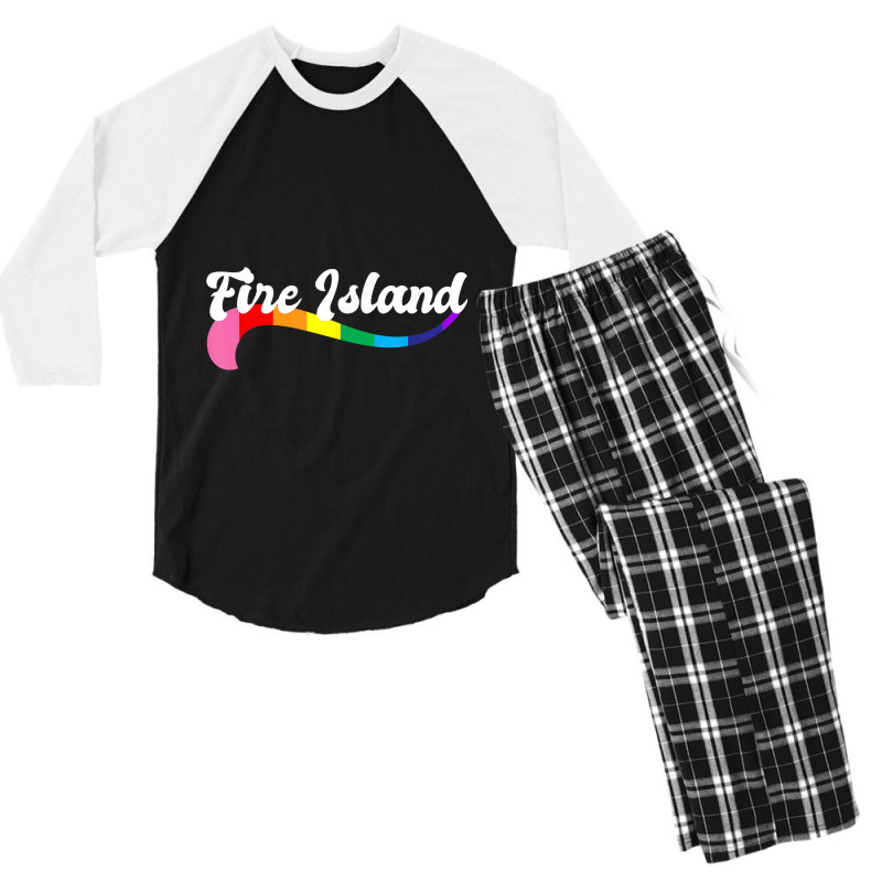 Fire Island Gay Pride   Queer Shirts Proud Homos Men's 3/4 Sleeve Pajama Set by ALVAILLONJ | Artistshot