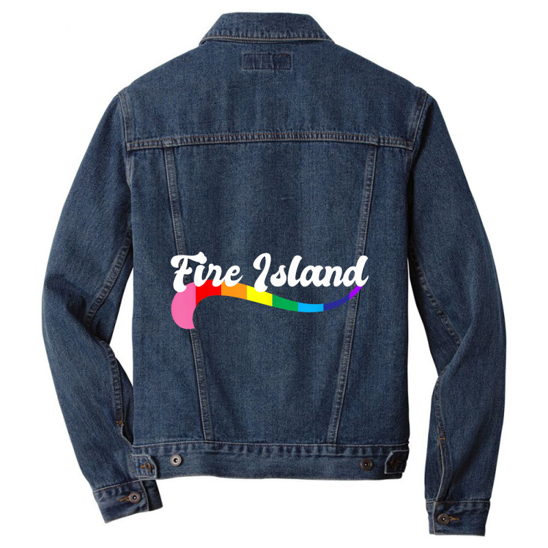 Fire Island Gay Pride   Queer Shirts Proud Homos Men Denim Jacket by ALVAILLONJ | Artistshot