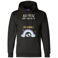 Pregnancy Announcement Rainbow Baby Arriving In November Champion Hoodie | Artistshot