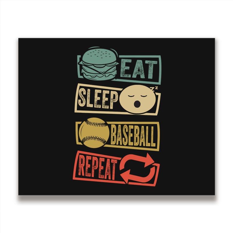 Eat Sleep Baseball Repeat-fzlac Metal Print Horizontal | Artistshot