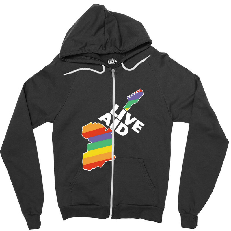 Live Aid Zipper Hoodie by SandraWarren | Artistshot