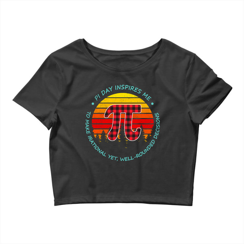 Pi Digits Buffalo Red Plaid Vintage Math Teacher Happy Pi Day Crop Top by Jankonen637 | Artistshot