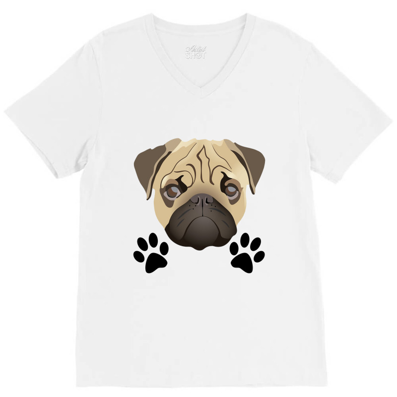 Dog Footprint - I Love My Dog V-Neck Tee by lorismerch | Artistshot