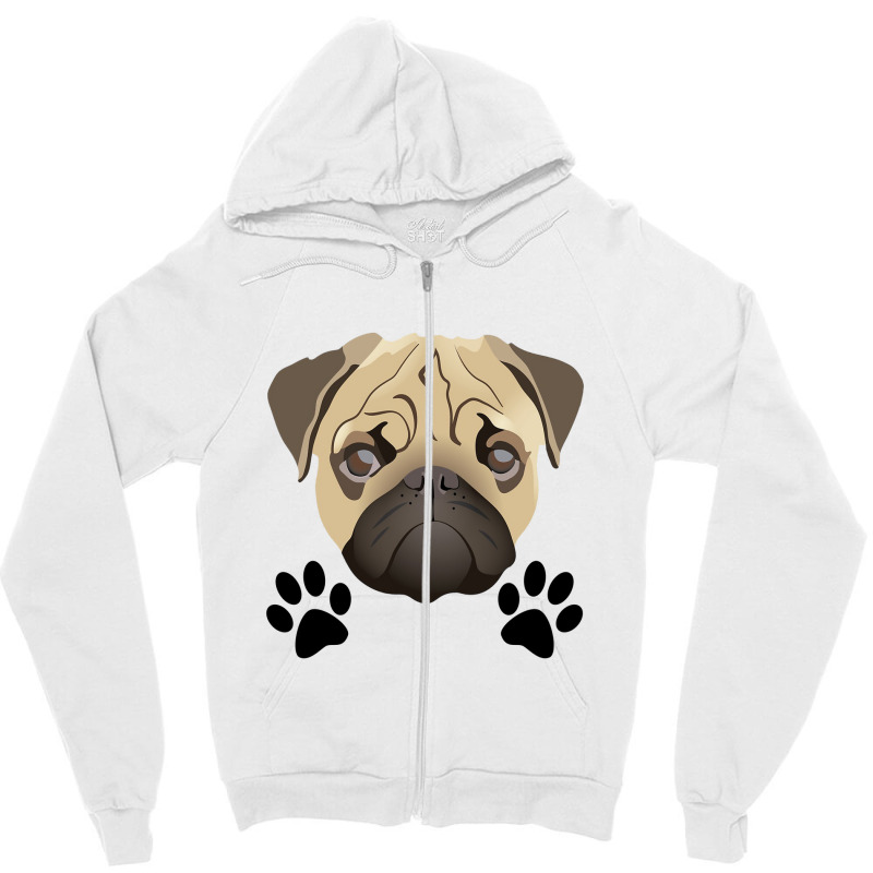 Dog Footprint - I Love My Dog Zipper Hoodie by lorismerch | Artistshot