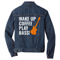 Bass Guitar Player Music Musician Bassist Coffee Men Denim Jacket | Artistshot