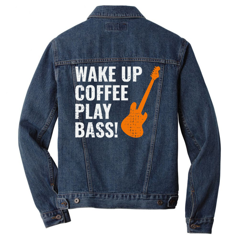 Bass Guitar Player Music Musician Bassist Coffee Men Denim Jacket by Tasteful Tees | Artistshot