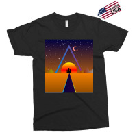 Retro Sunset, Triangle And Moon, Retro Landscape Exclusive T-shirt | Artistshot