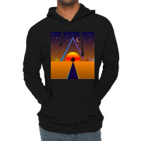 Retro Sunset, Triangle And Moon, Retro Landscape Lightweight Hoodie | Artistshot