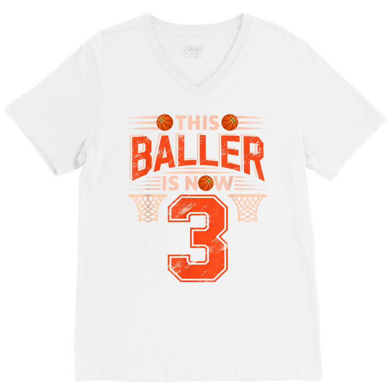 3rd Birthday Sport 3 Years Old Basketball 3 Boys Kids T Shirt V-neck Tee | Artistshot