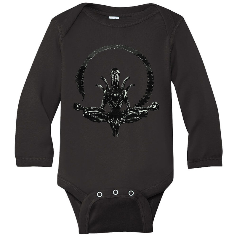 Meditating Alien Long Sleeve Baby Bodysuit by Min08 | Artistshot