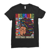 Latina Woman Art Hispanic Heritage Month Latin Country Flags 188 Ladies Fitted T-shirt | Artistshot