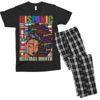 Latina Woman Art Hispanic Heritage Month Latin Country Flags 188 Men's T-shirt Pajama Set | Artistshot