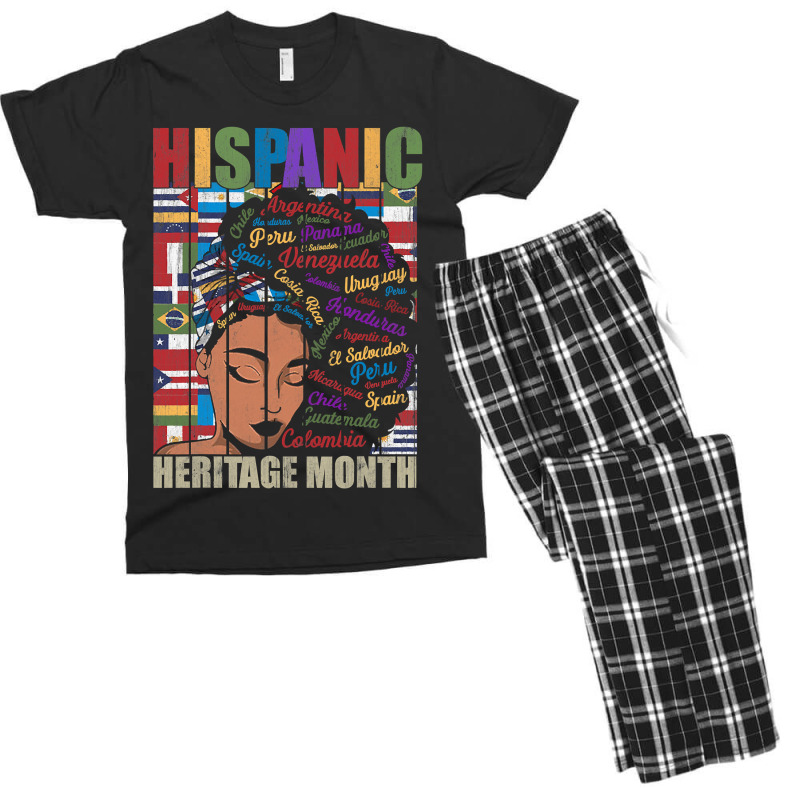 Latina Woman Art Hispanic Heritage Month Latin Country Flags 188 Men's T-shirt Pajama Set by stress | Artistshot