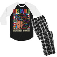 Latina Woman Art Hispanic Heritage Month Latin Country Flags 188 Men's 3/4 Sleeve Pajama Set | Artistshot