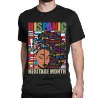 Latina Woman Art Hispanic Heritage Month Latin Country Flags 188 Classic T-shirt | Artistshot