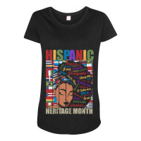 Latina Woman Art Hispanic Heritage Month Latin Country Flags 188 Maternity Scoop Neck T-shirt | Artistshot