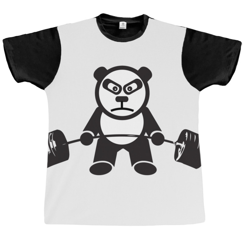 Cute Panda Bear Weightlifting  Deadlift Graphic T-shirt | Artistshot